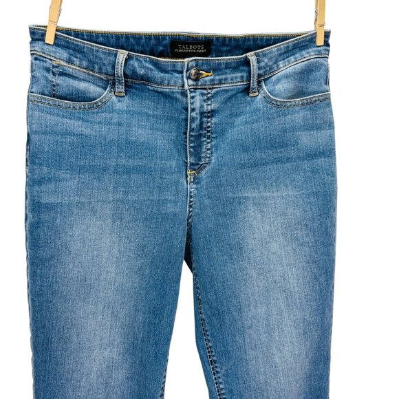 Talbots Womens Jeans Flawless 5 Pocket Crop Anchor Button Stretch Denim Size 10 - Picture 4 of 11